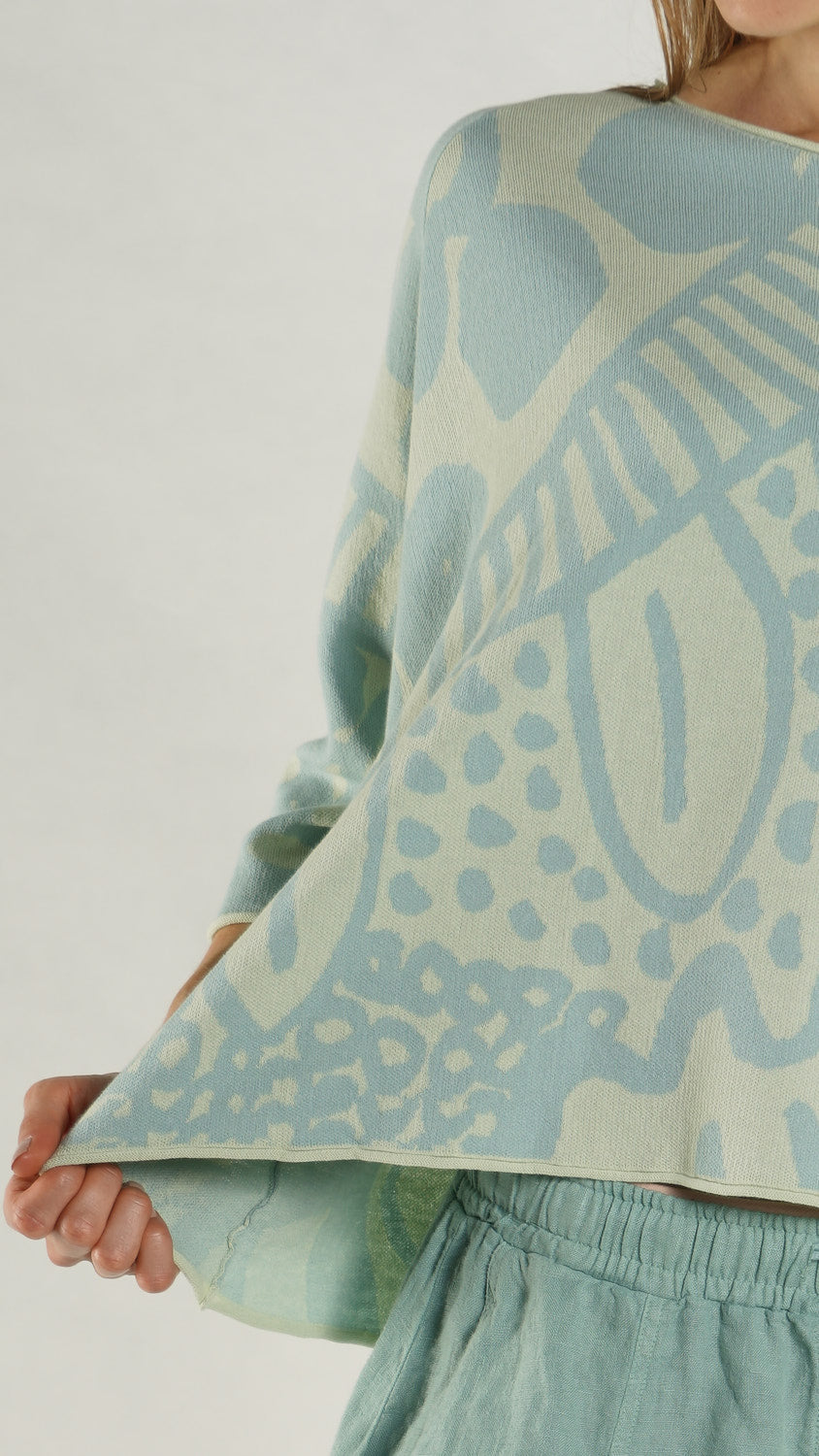 Rundholz Black Label - Patterned Pullover in Mint Jacquard