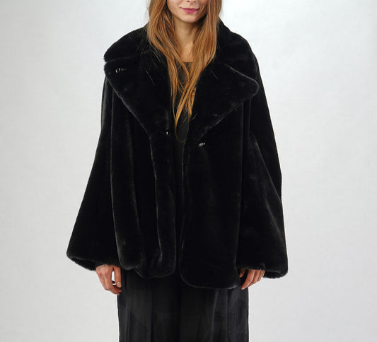 Rundholz Black Label - Faux Fur Coat in  Black