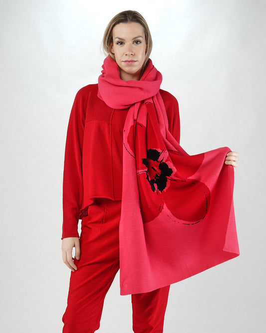 Rundholz Black Label - Floral Knitted Scarf in Lotus or Black