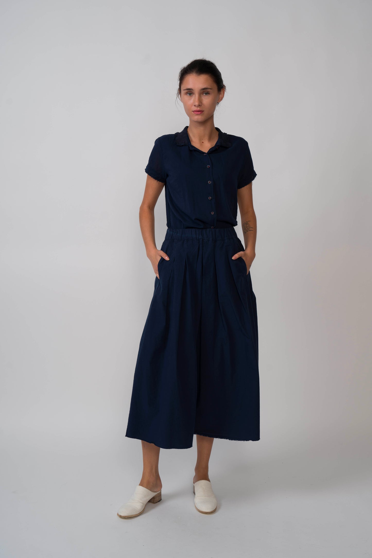 Hannoh Wessel - Skirt Juliette in Navy or Blue Flowers