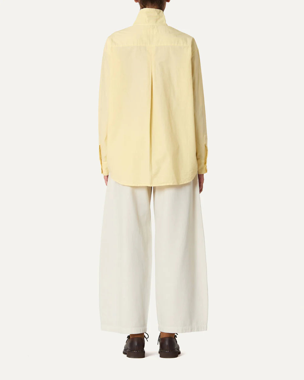 Labo Art - Mock Neck Button Shirt in Cream