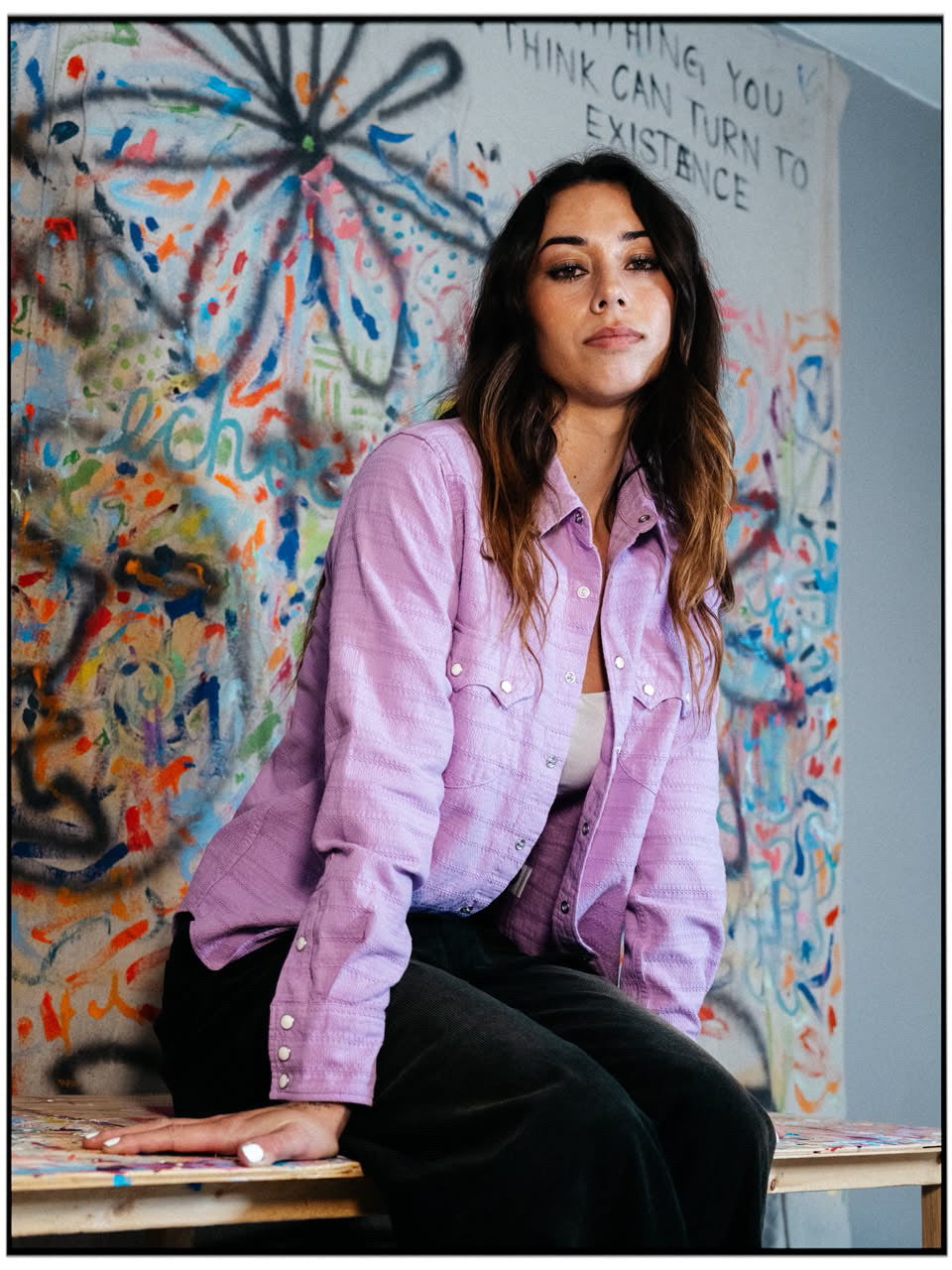 Black Bear Brand - Lavender Embroidery Western P-Snap Shirt