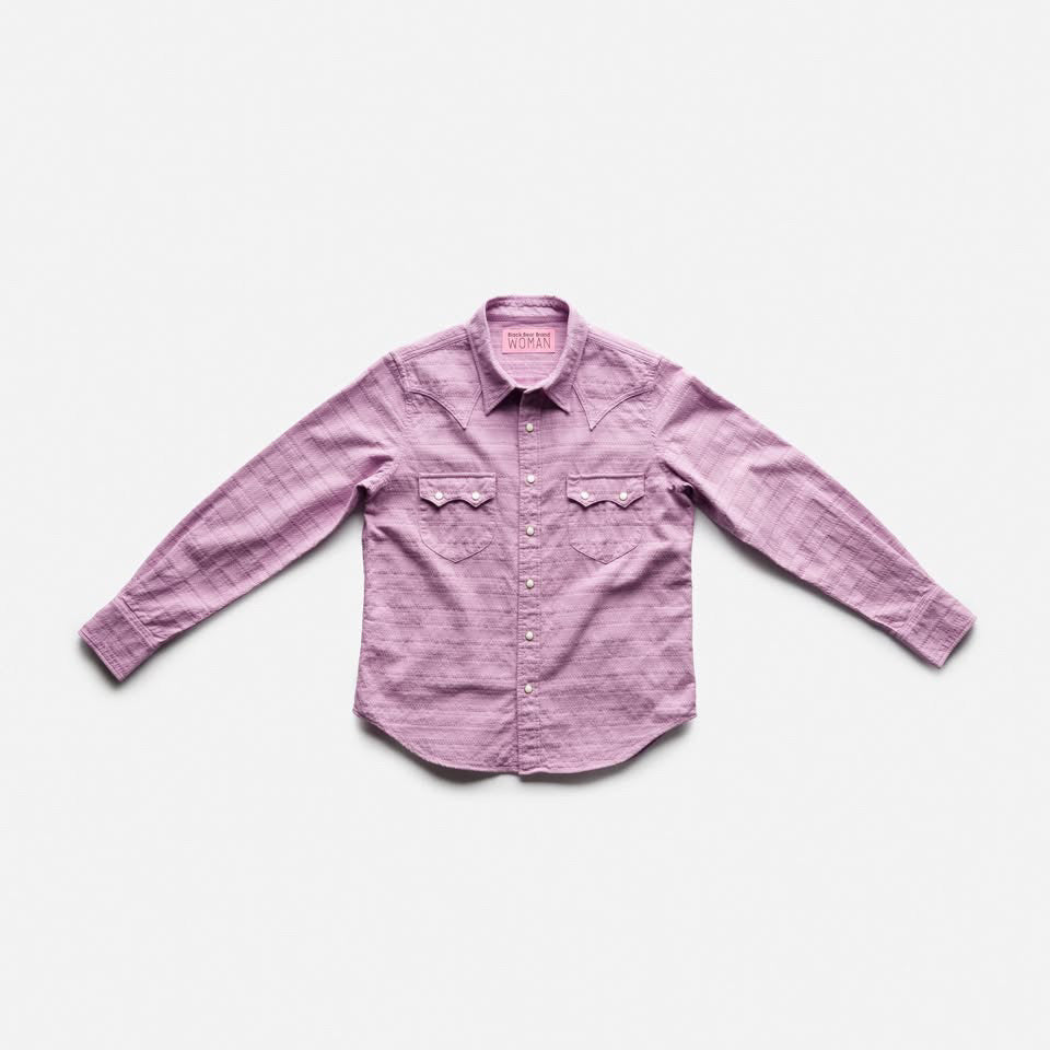 Black Bear Brand - Lavender Embroidery Western P-Snap Shirt