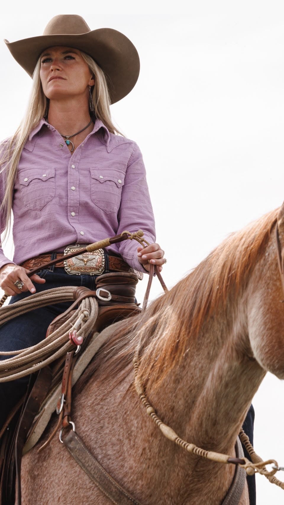 Black Bear Brand - Lavender Embroidery Western P-Snap Shirt
