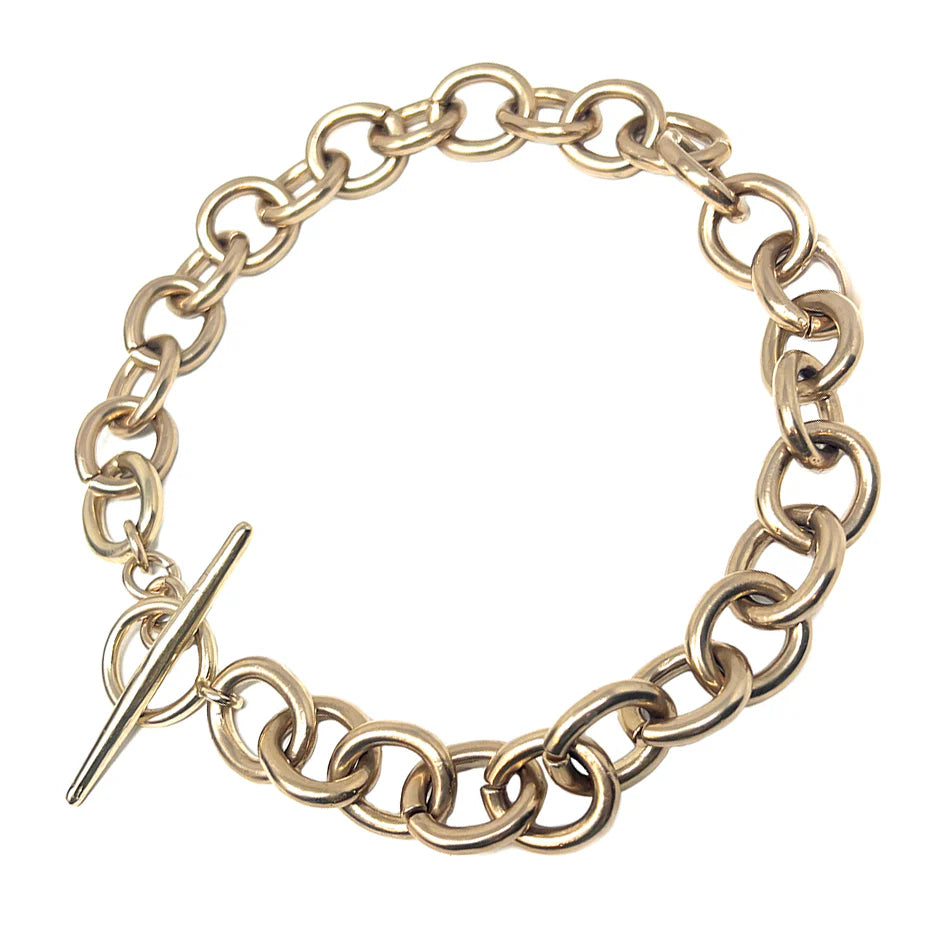 Shannon Koszyk - Bold Chunky Bronze Toggle Chain Necklace