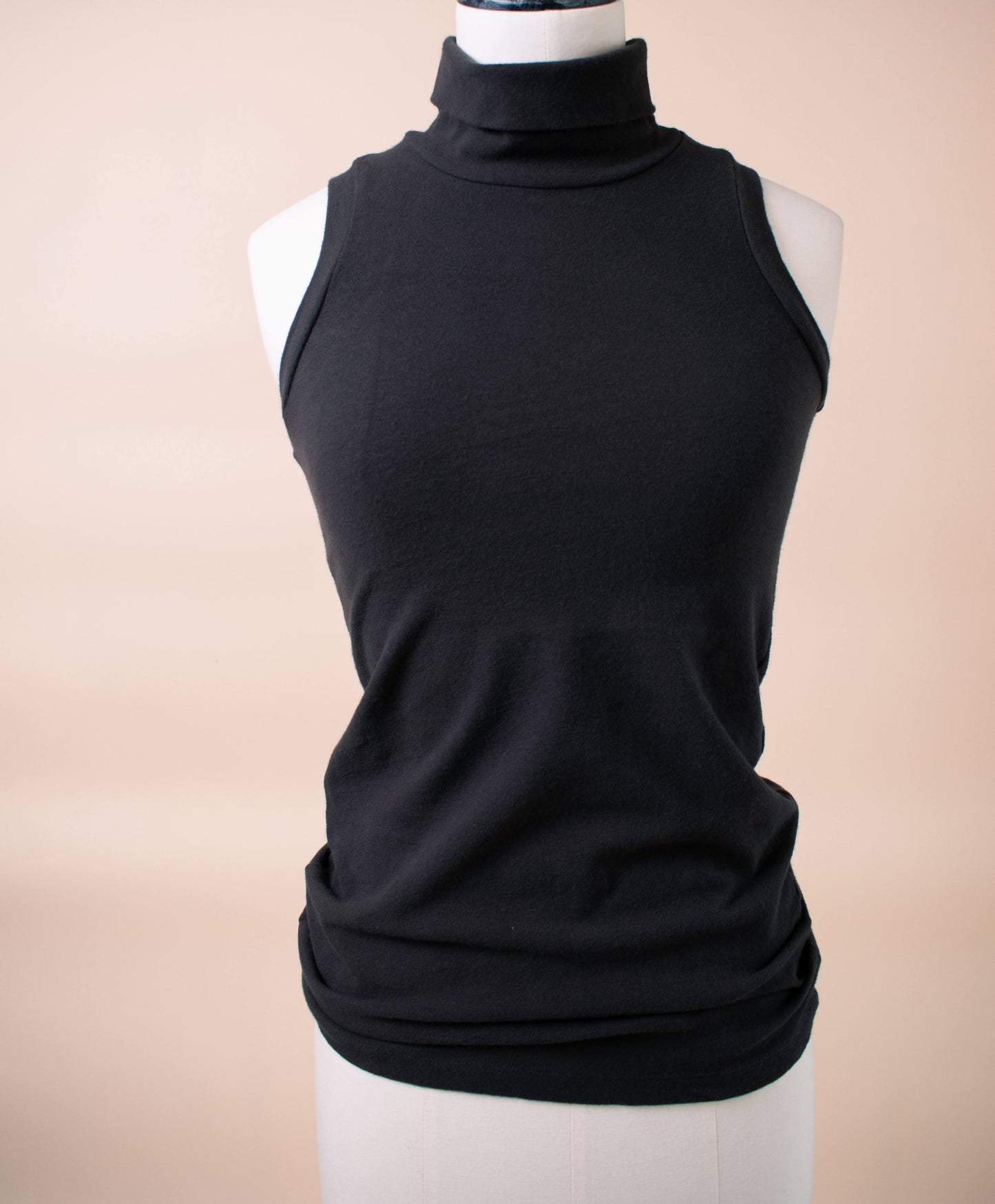 Labo Art - Sleeveless T Mock Turtleneck in Black, White, or Brown