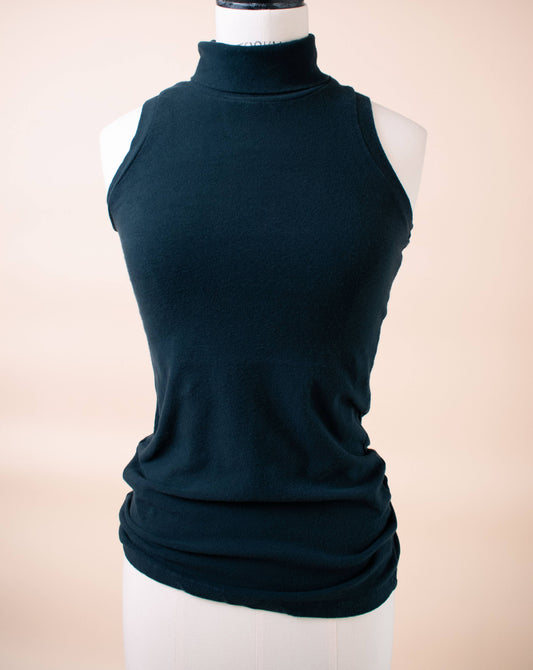 Labo Art - Sleeveless T Mock Turtleneck in Black, White, or Brown