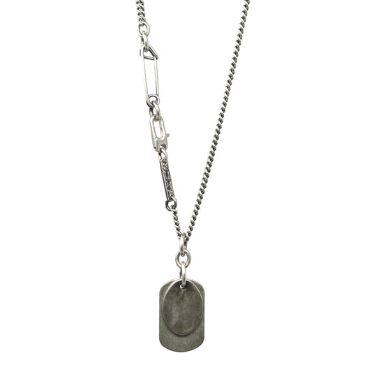 Shannon Koszyk- Safety Pins Medals Necklace in Oxidized Sterling Silver