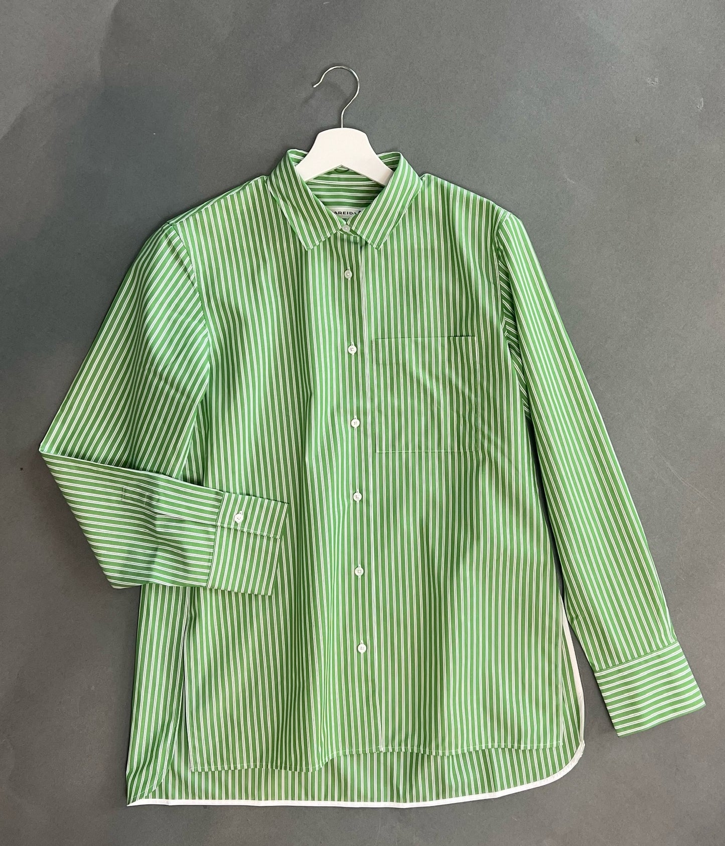 Lis Lareida - Alana Button-down in Green/White Stripe