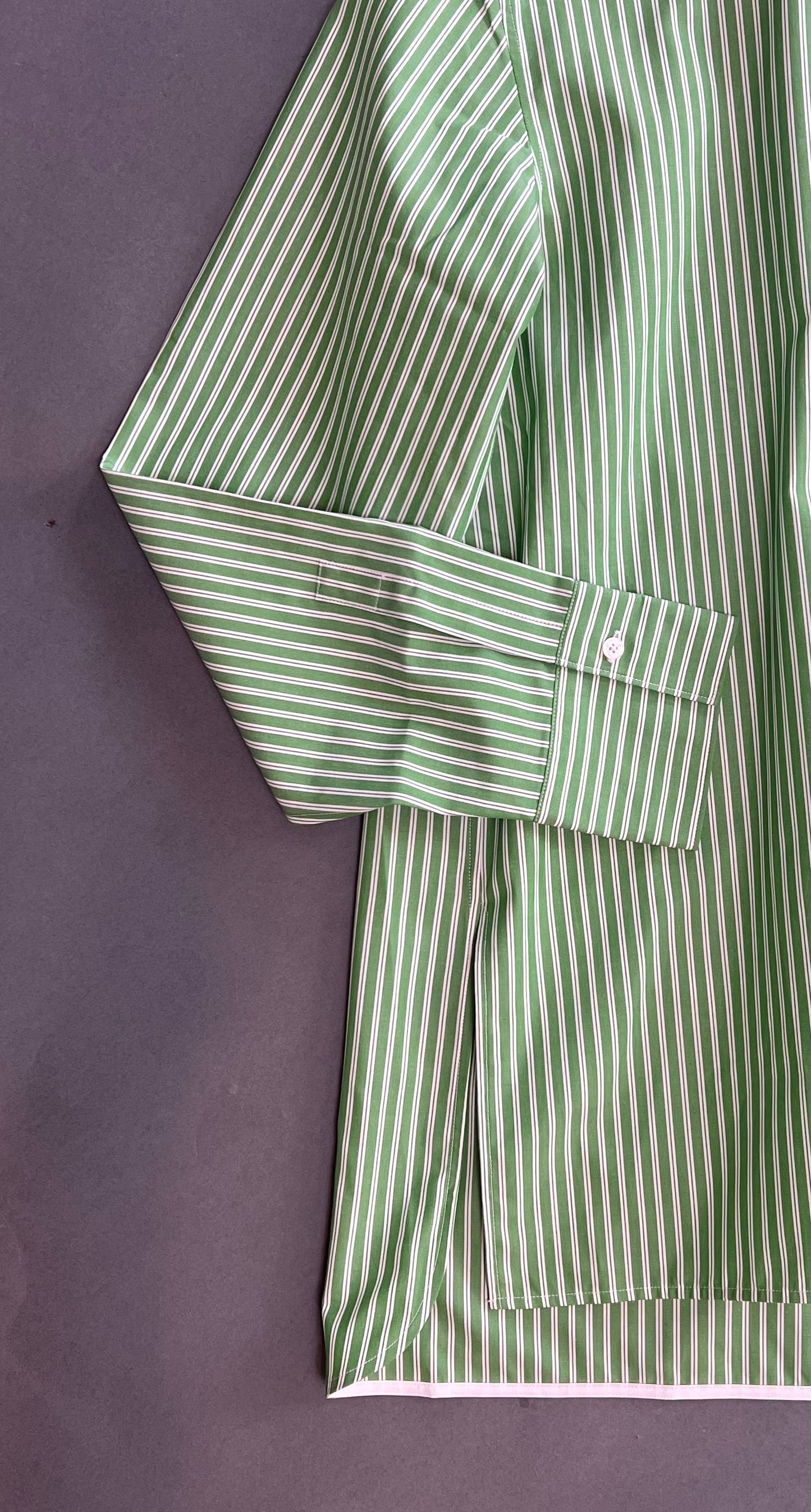 Lis Lareida - Alana Button-down in Green/White Stripe