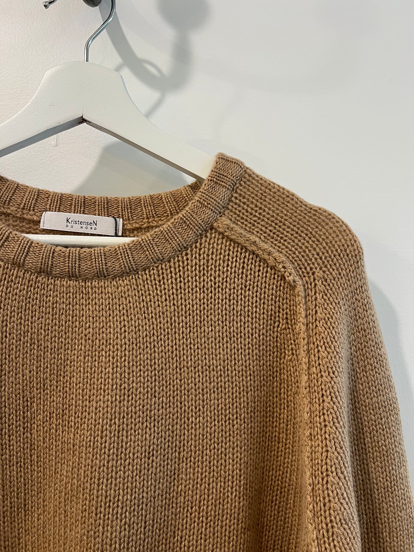 Kristensen Du Nord - Two Toned Crewneck Sweater in Dark Camel