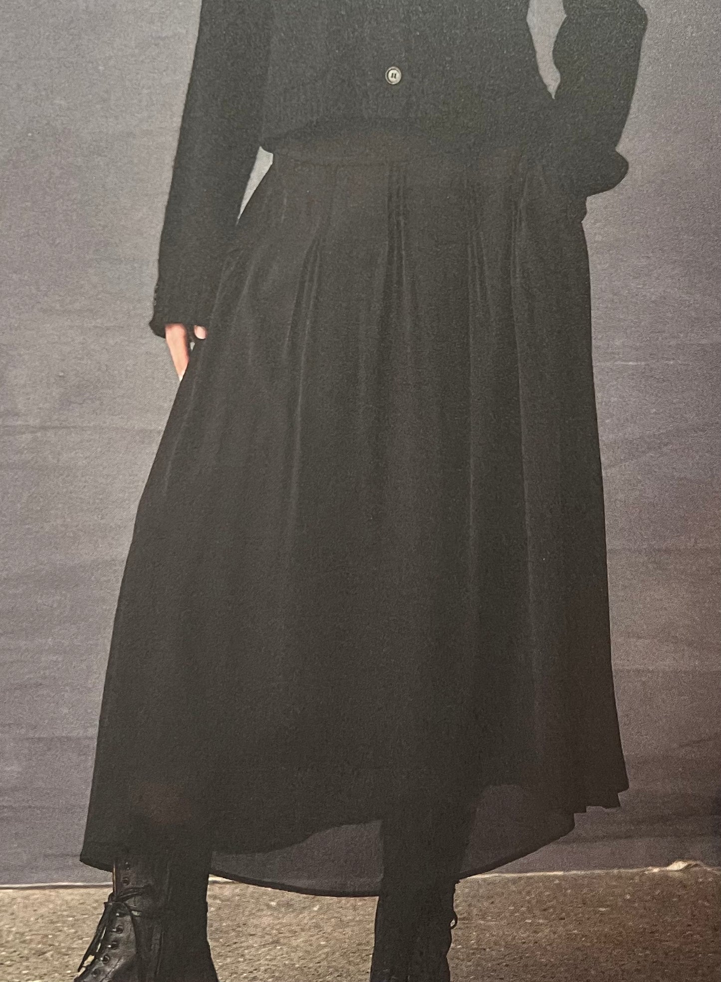 Kristensen Du Nord - Silk Georgette Pin-Tuck Skirt in Black(L)
