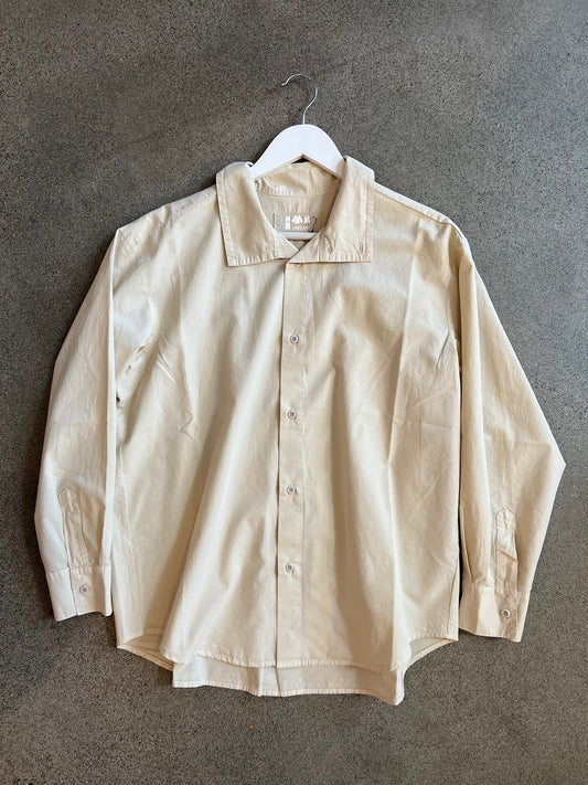 Labo Art - Mock Neck Button Shirt in Cream