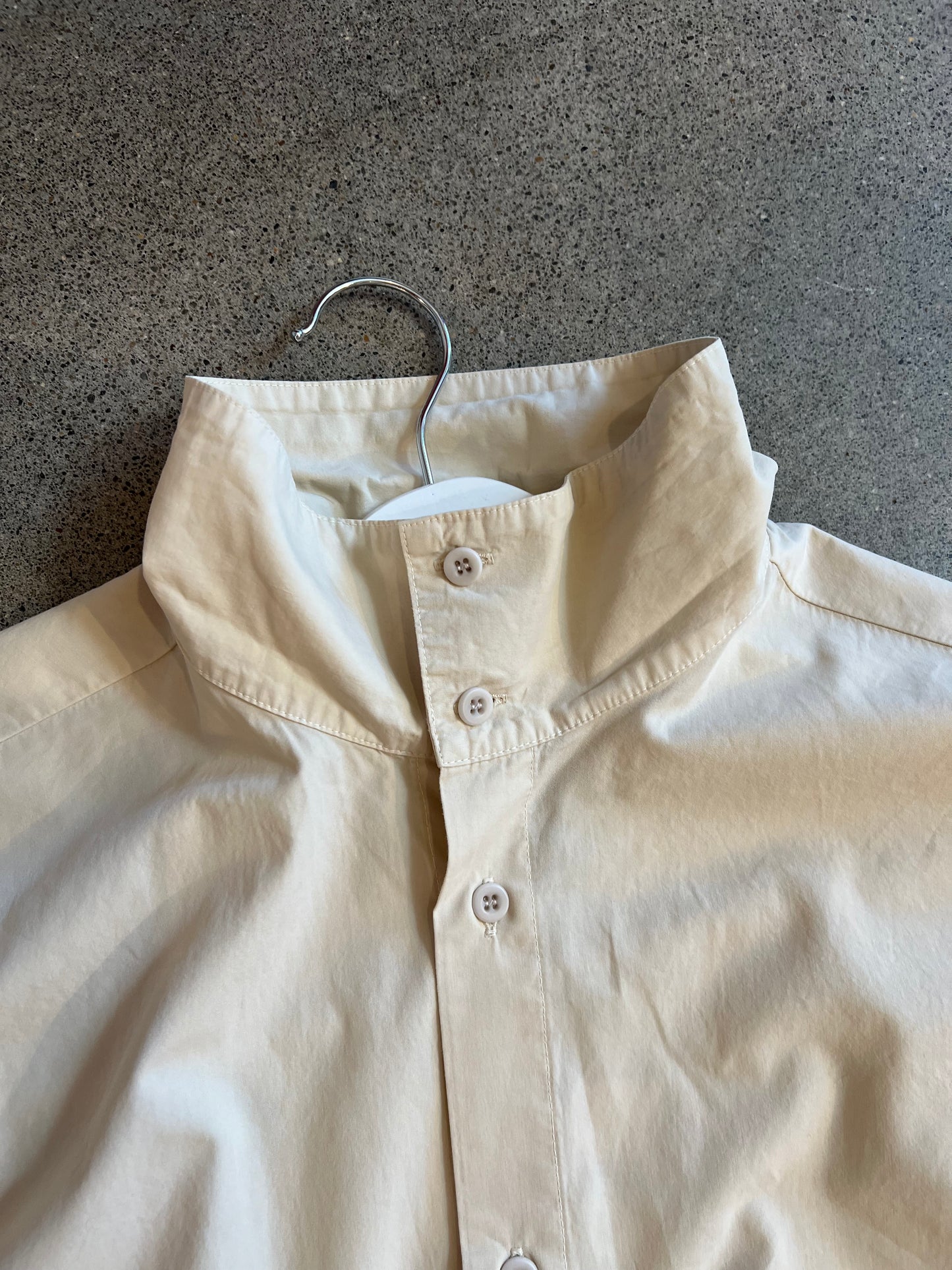 Labo Art - Mock Neck Button Shirt in Cream