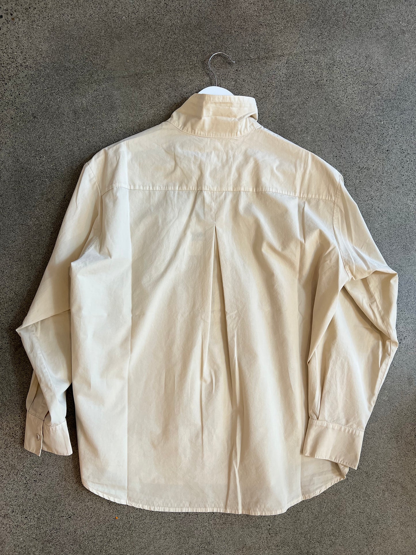 Labo Art - Mock Neck Button Shirt in Cream