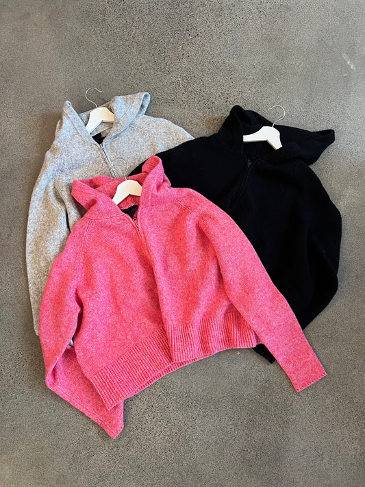 Rundholz Black Label - Zippered Sweater Jacket in Black, Grey, or Lotus