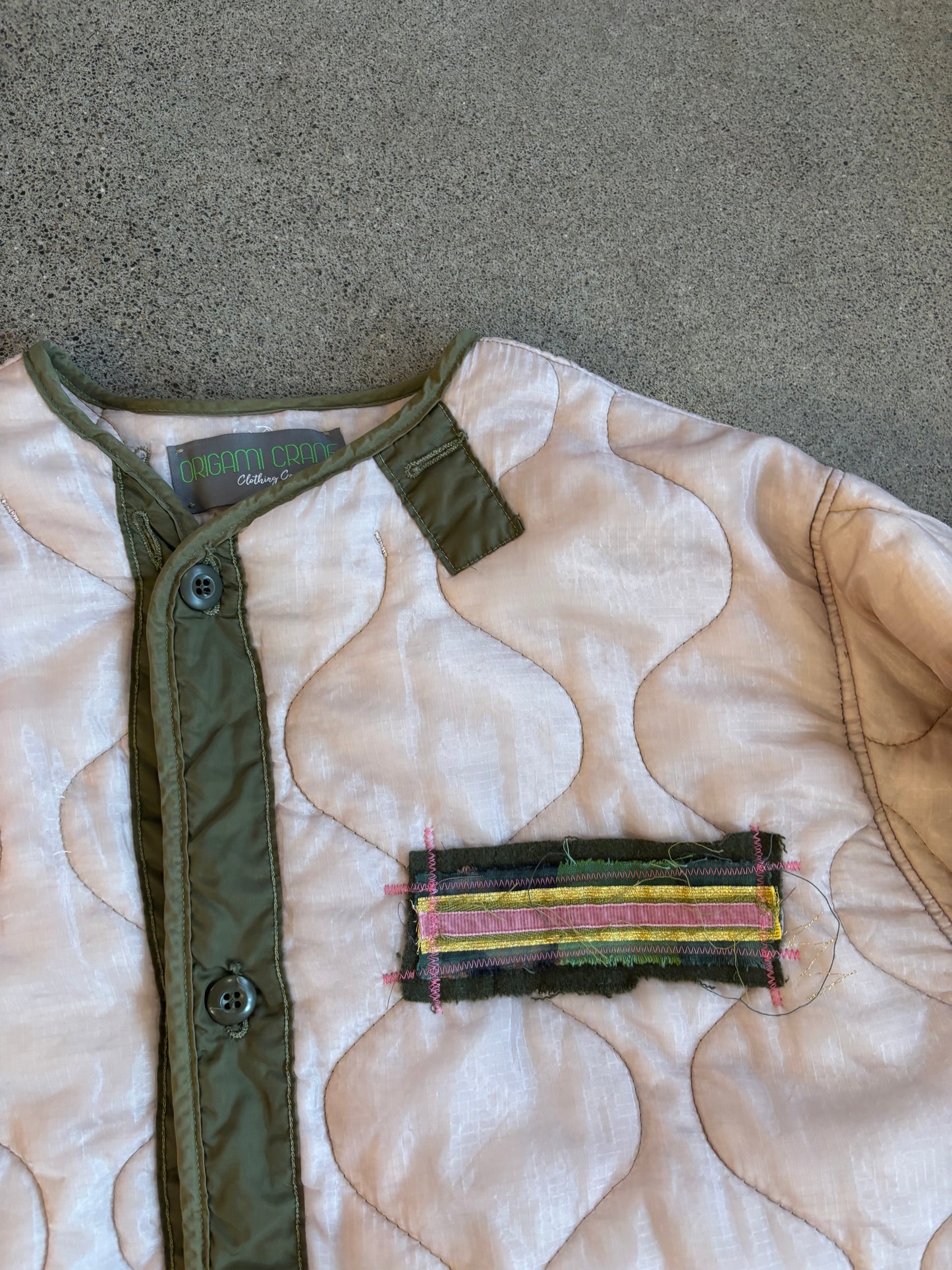 Origami Crane - Pale Puffer w/ Bling