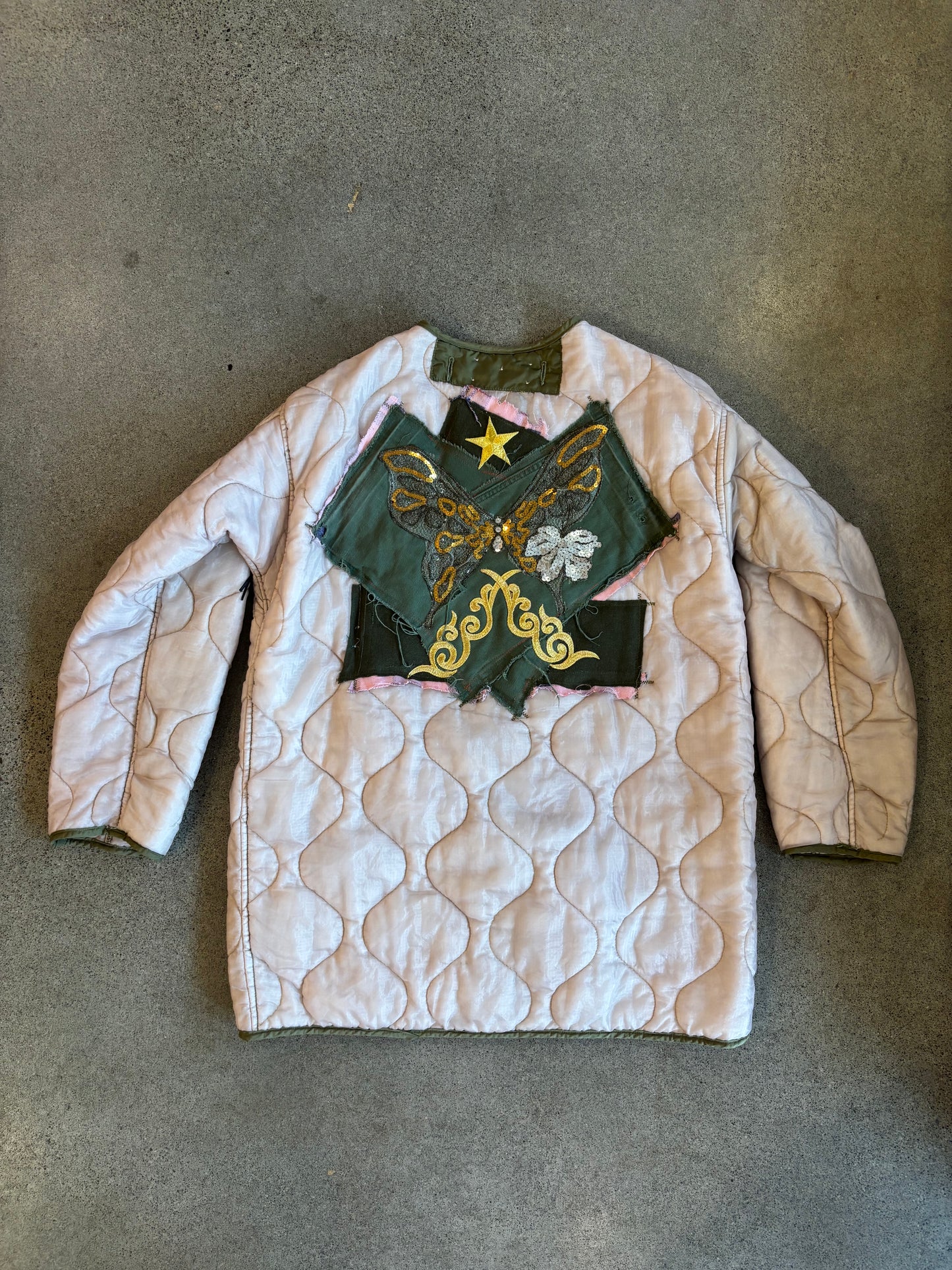 Origami Crane - Pale Puffer w/ Bling