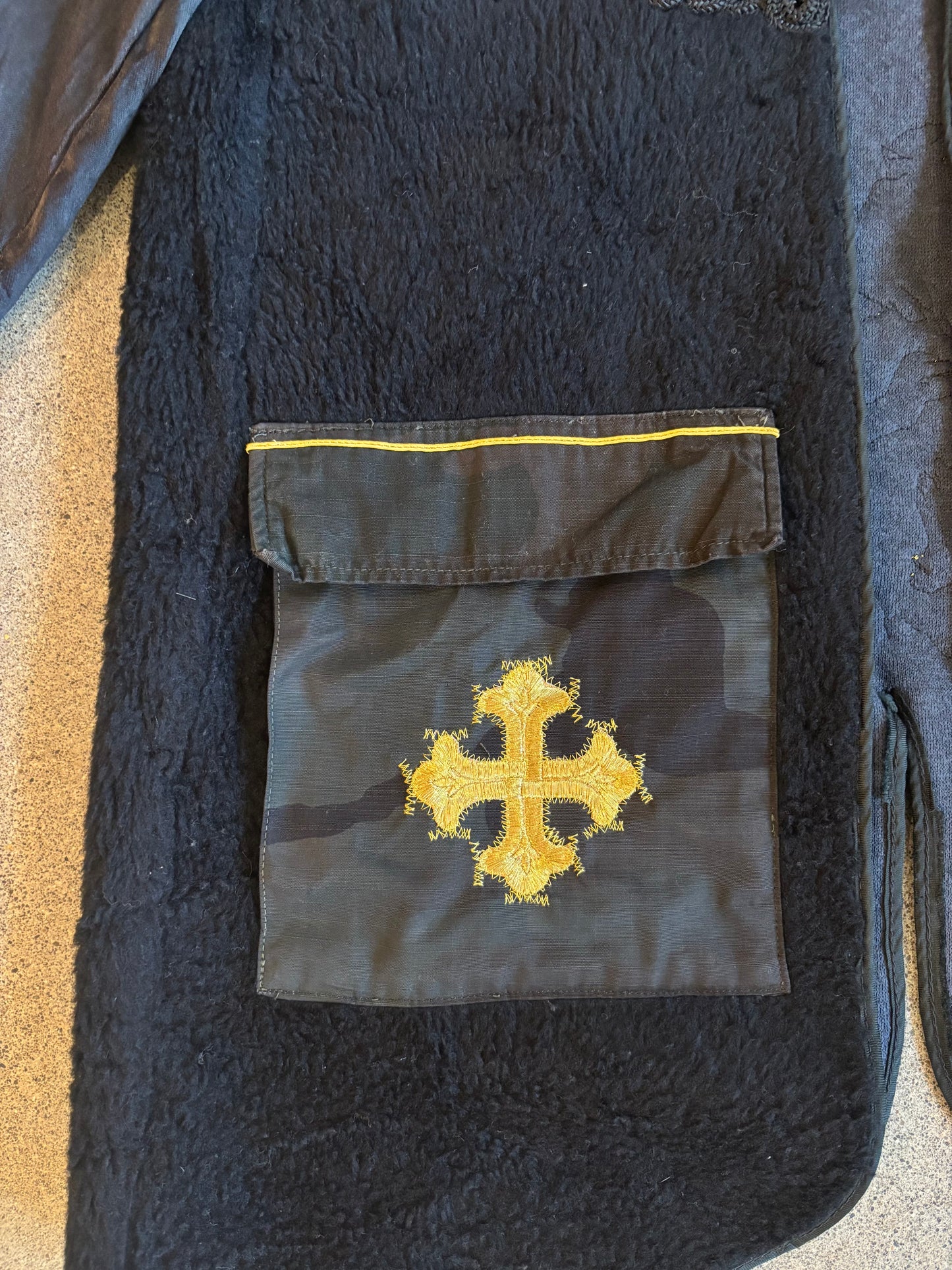 Origami Crane - Gold Peacock Liner Sherpa Coat