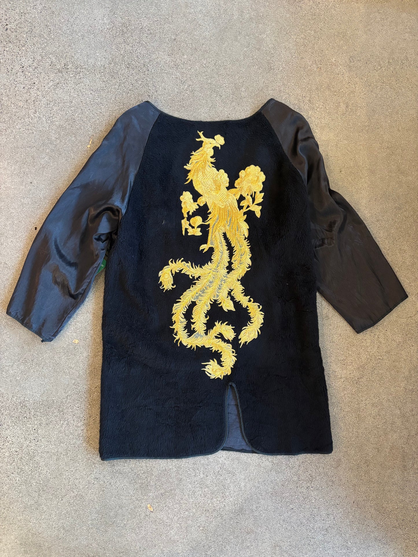 Origami Crane - Gold Peacock Liner Sherpa Coat
