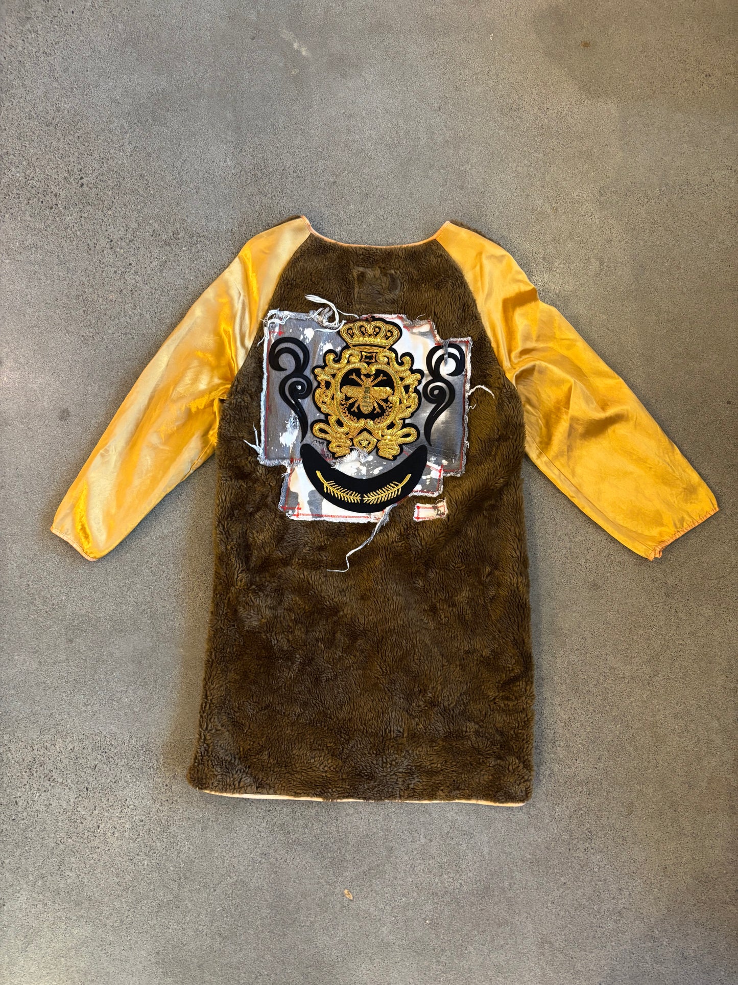 Origami Crane - Chestnut Sherpa Liner Coat w/ Bedazzle