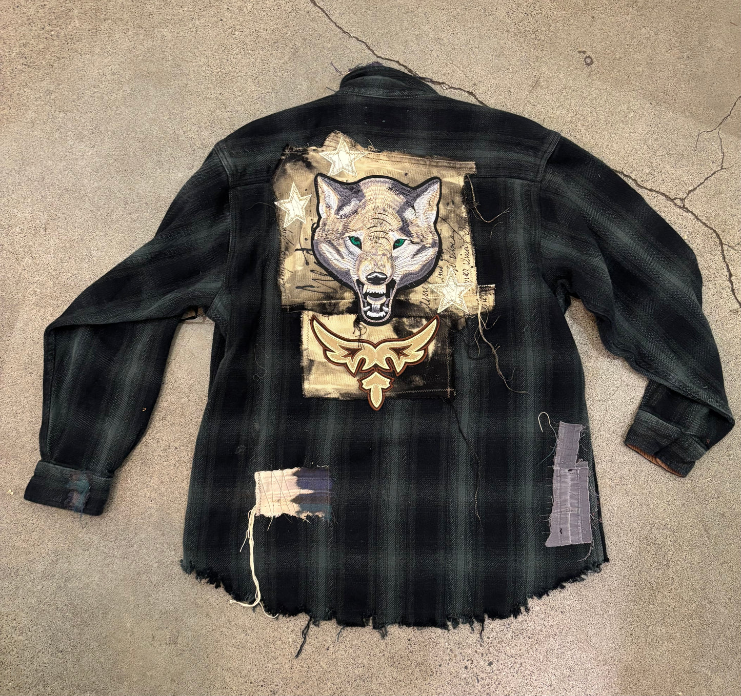 Origami Crane - Long Dark Wolf Flannel