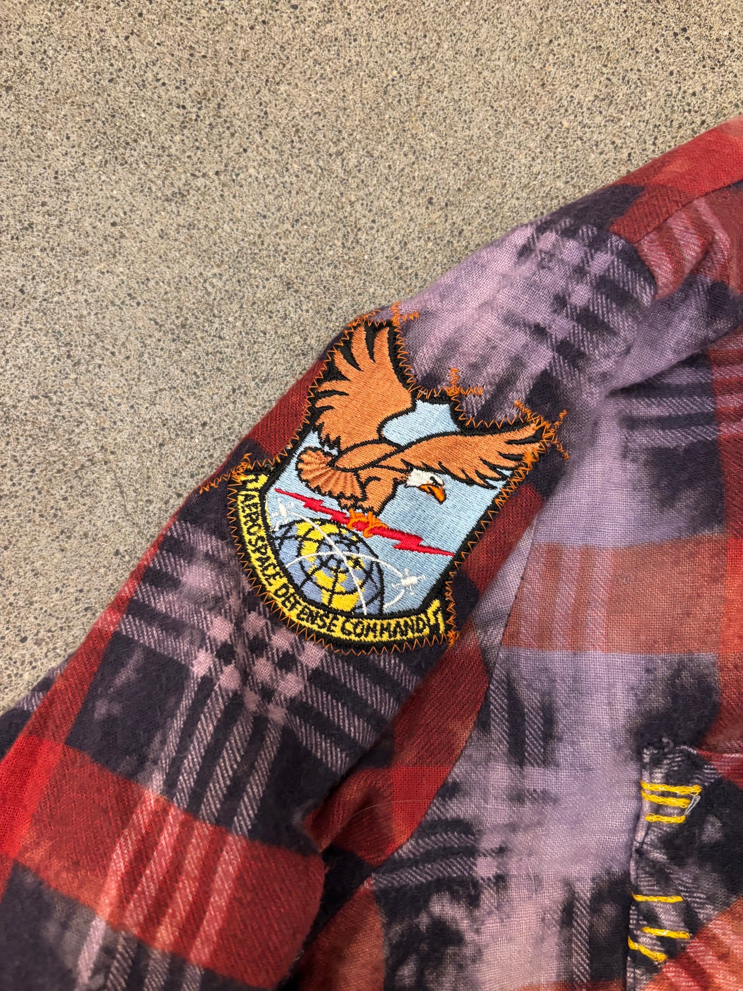 Origami Crane - Long Multi-Colored Flannel with Overdye