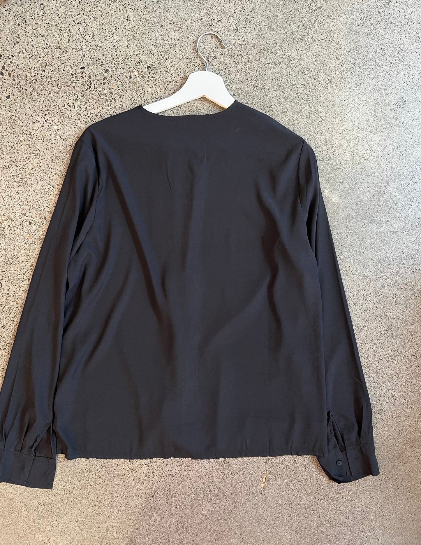 Kristensen Du Nord - Silk Satin Frill Shirt in Black or White
