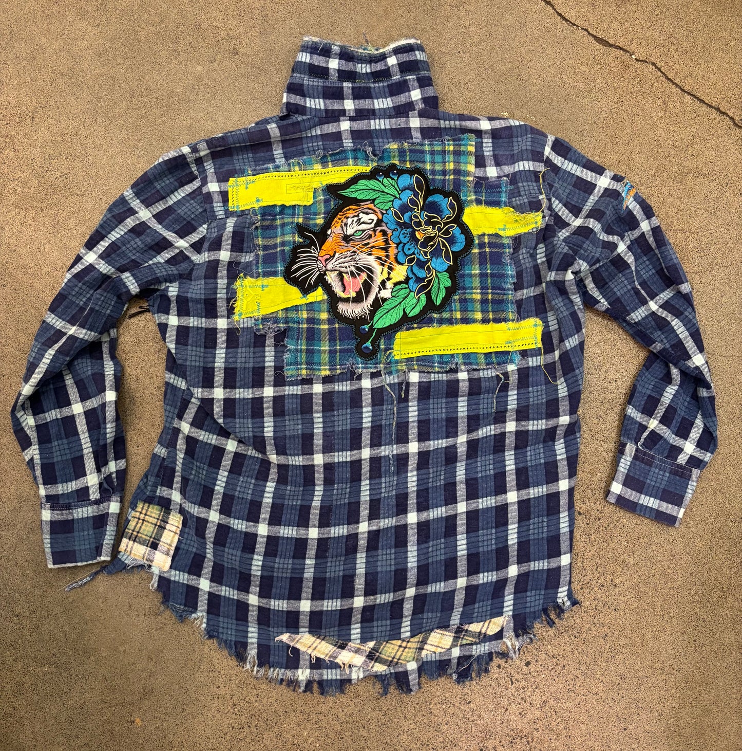 Origami Crane - Long Flannel w/ Tiger