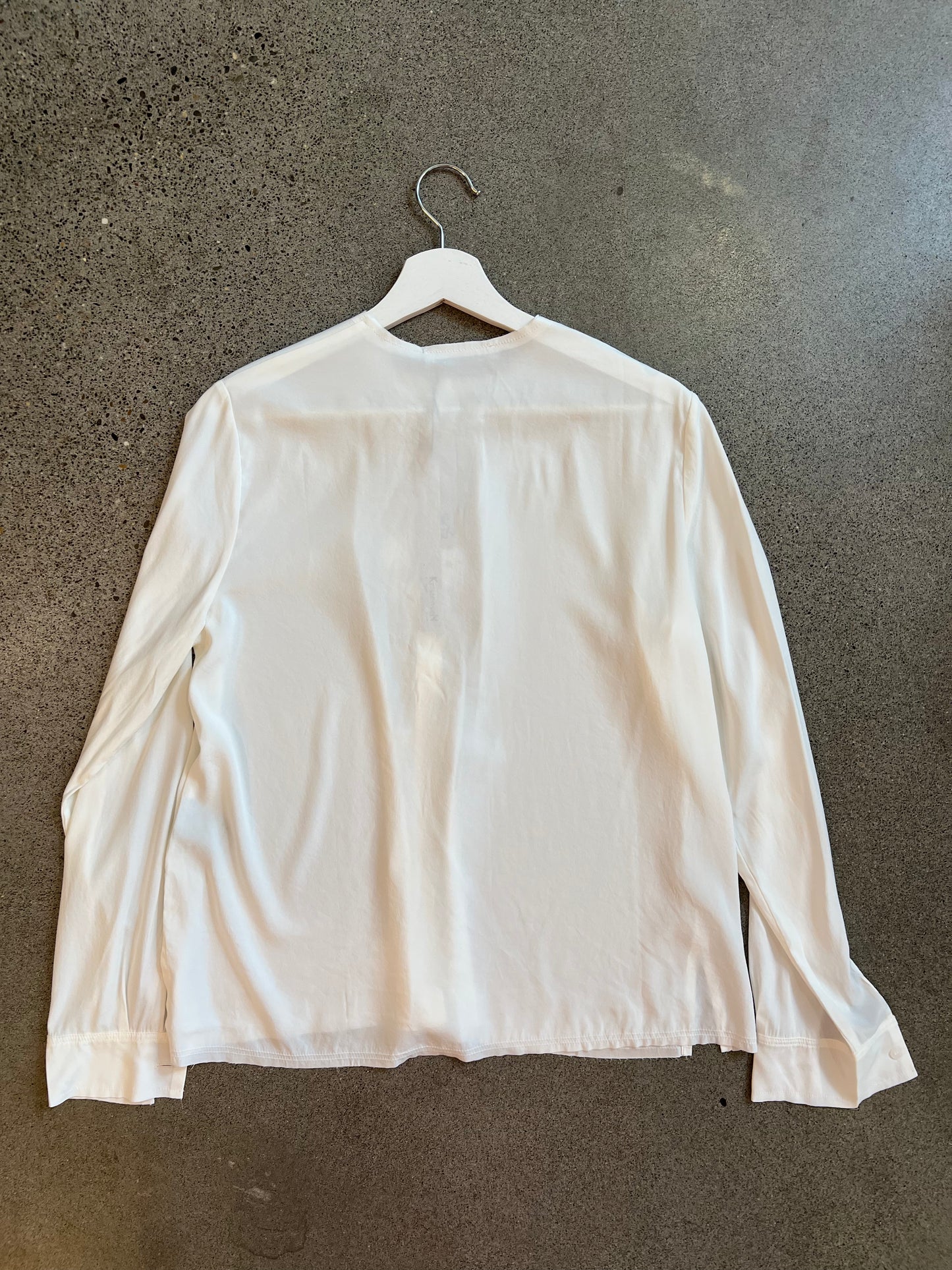 Kristensen Du Nord - Silk Satin Frill Shirt in Black or White