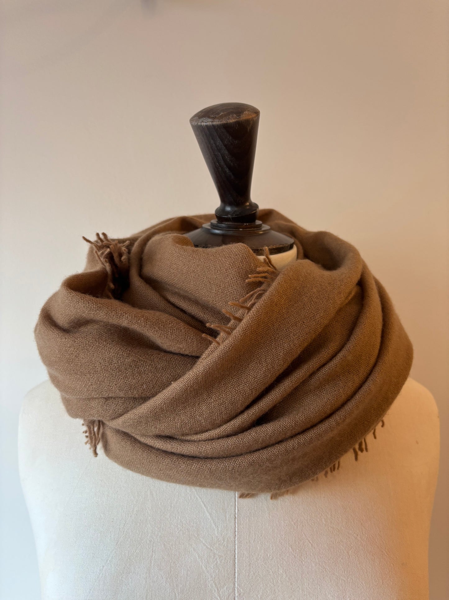 KAS - Lightweight Woven Cashmere Scarf in Desert Brown or Shell Pink
