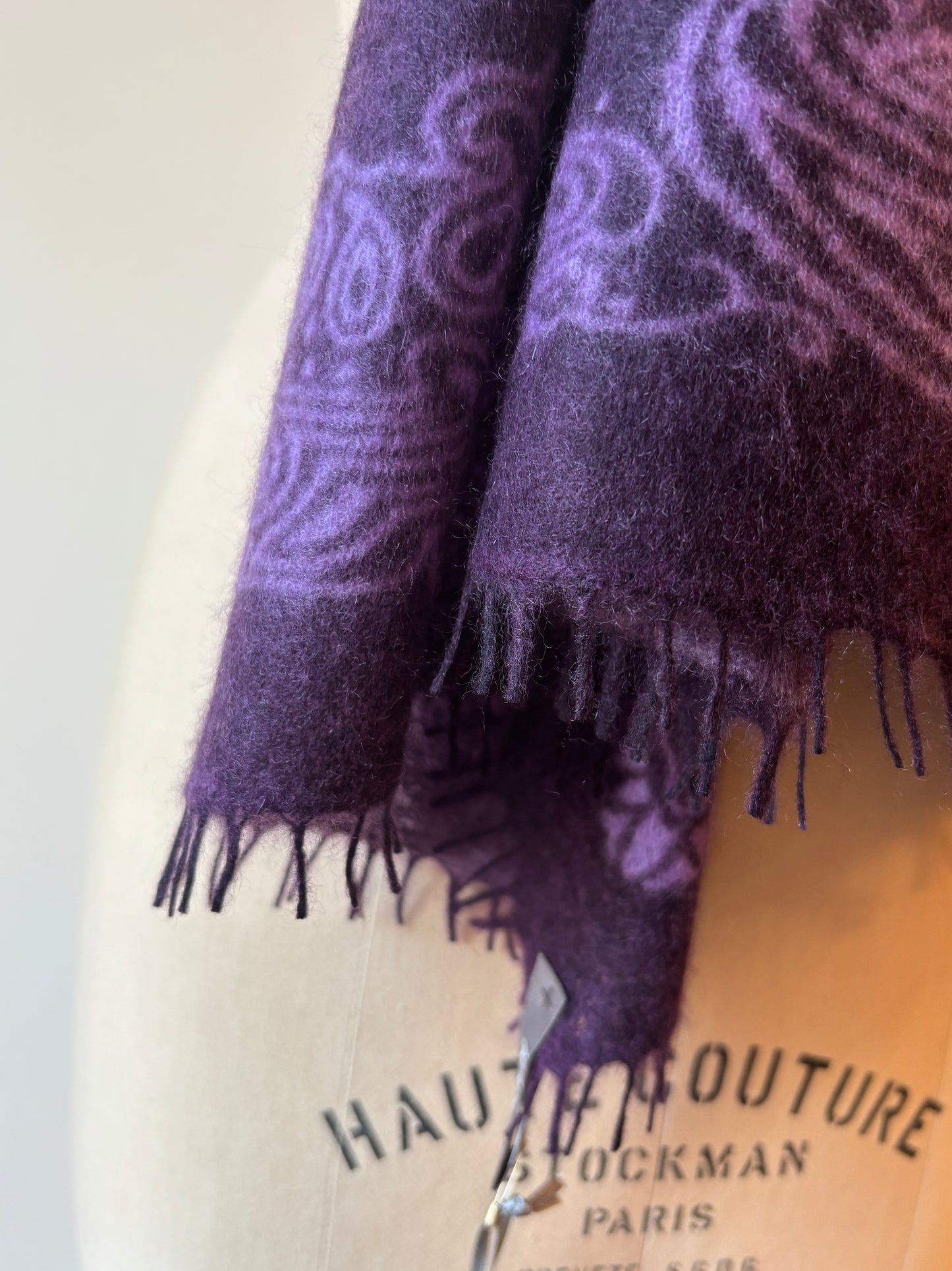 KAS - Patterned Cashmere Scarves in Olive+Lime or Purple