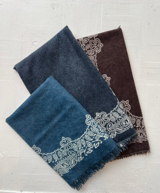 KAS- Bandana Print Long Cashmere Scarves