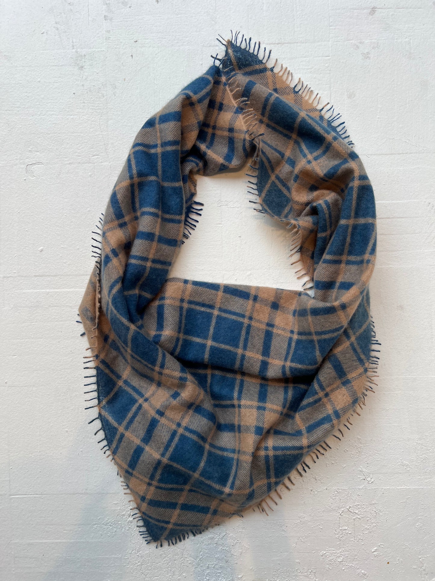 KAS- Printed Check Cashmere Bandanas