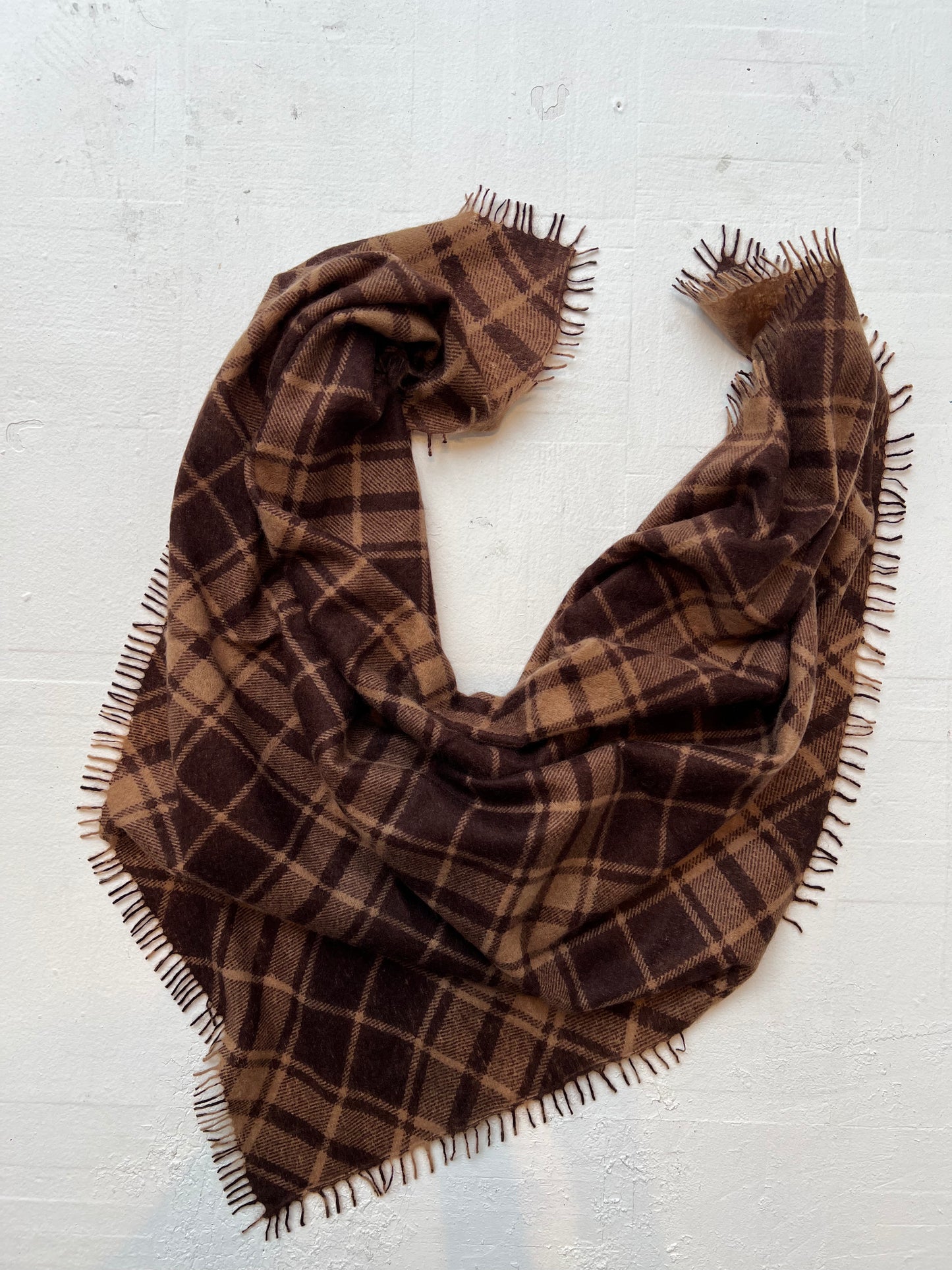 KAS- Printed Check Cashmere Bandanas