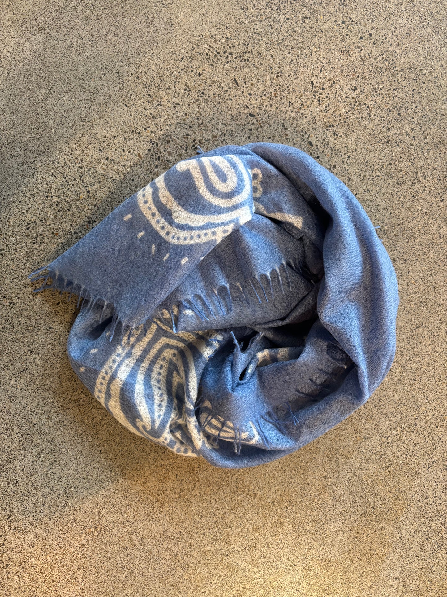 KAS - Lightweight Flower Print Bandana in Cornflower