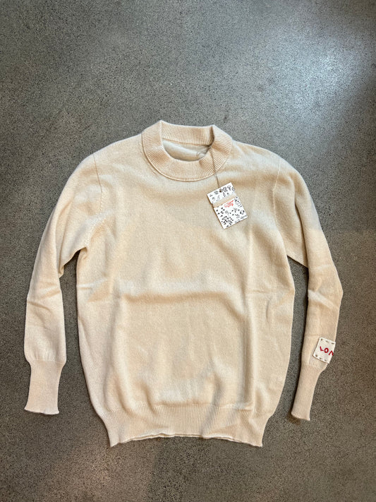 Longo - Lightweight Cashmere Pullover in Ivory