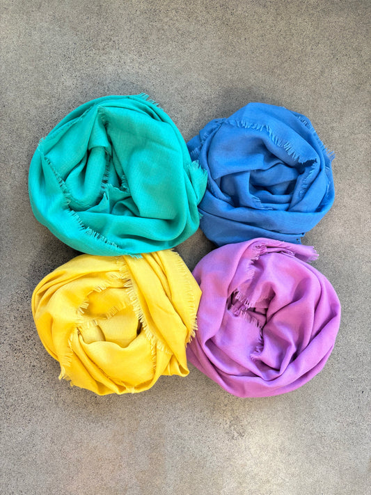 KAS - Micro Diamond Weave Scarf with Micro Fringe in Many Colors