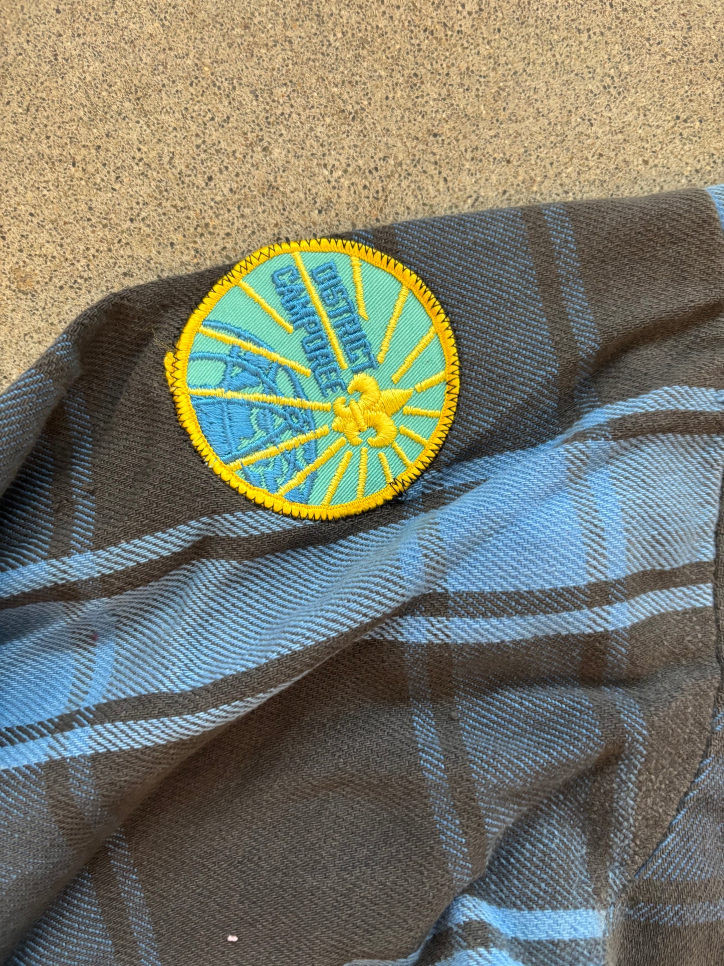 Origami Crane - Blue & Black Heavy Long Flannel with Cat