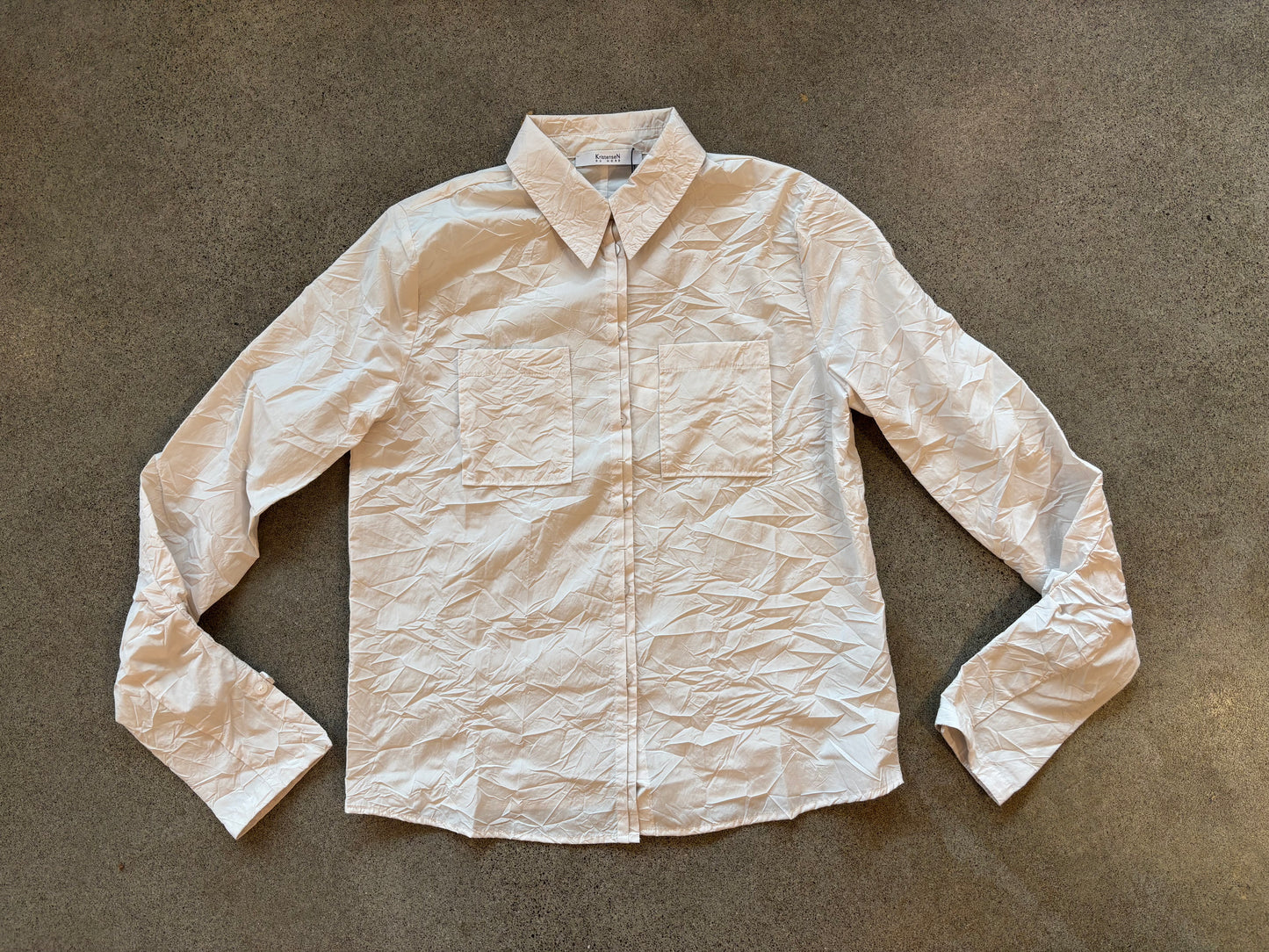 Kristensen Du Nord - Crinkled Cotton Narrow Shirt in Chalk