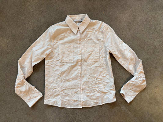 Kristensen Du Nord - Crinkled Cotton Narrow Shirt in Chalk