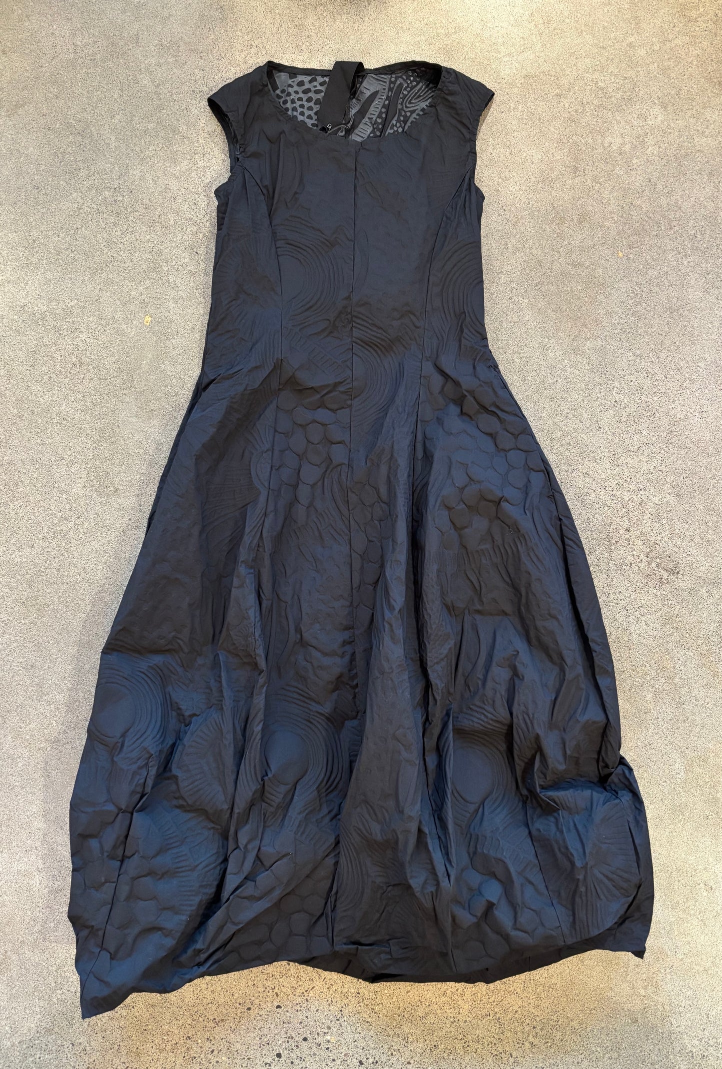 Rundholz Black Label - Textured Print Tank Bubble Dress in Black Poplin Print