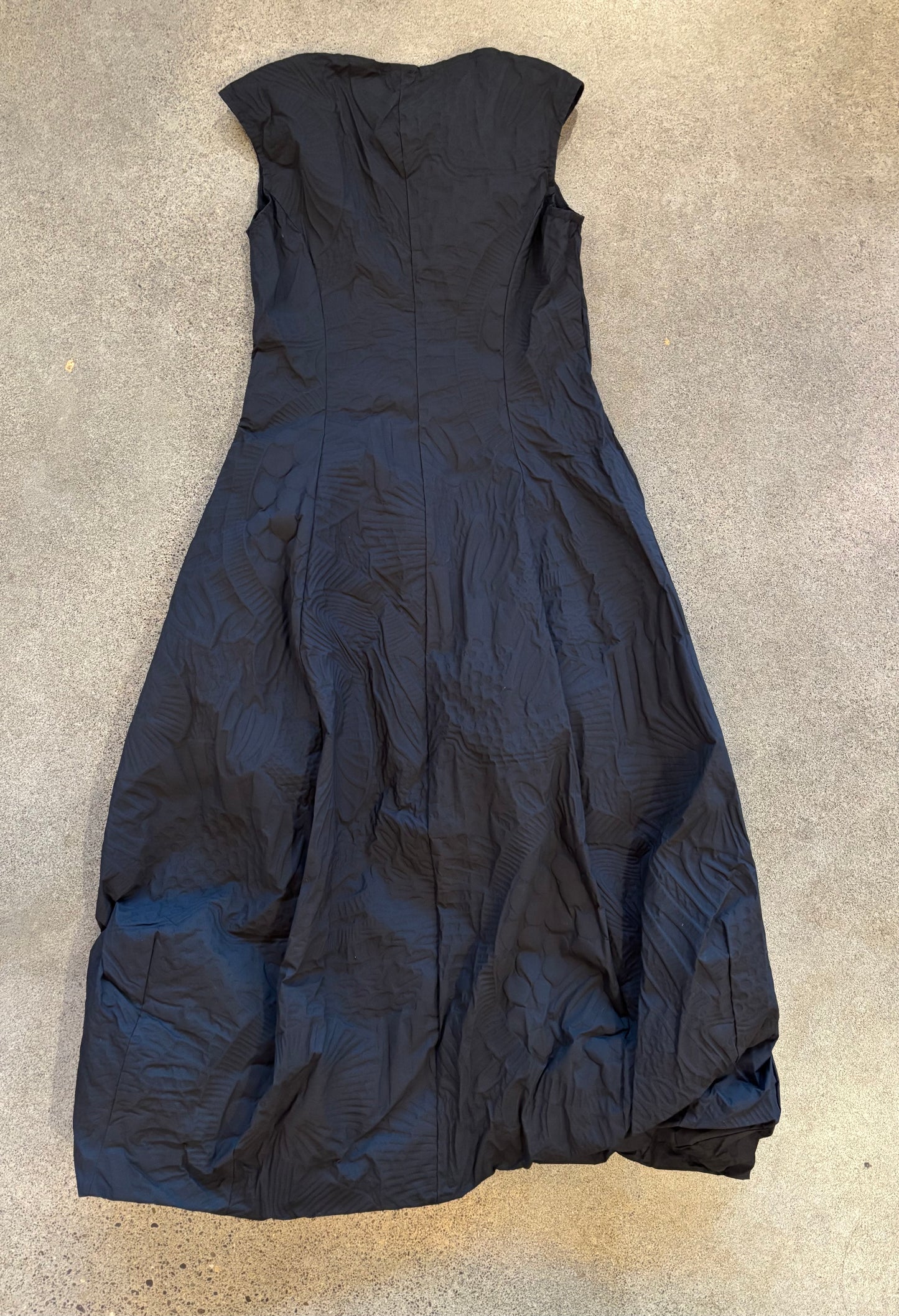 Rundholz Black Label - Textured Print Tank Bubble Dress in Black Poplin Print