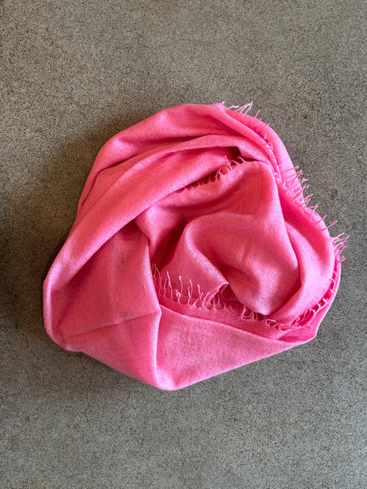 KAS - Aurora Pink Lightweight Gauze Scarf with Fringe