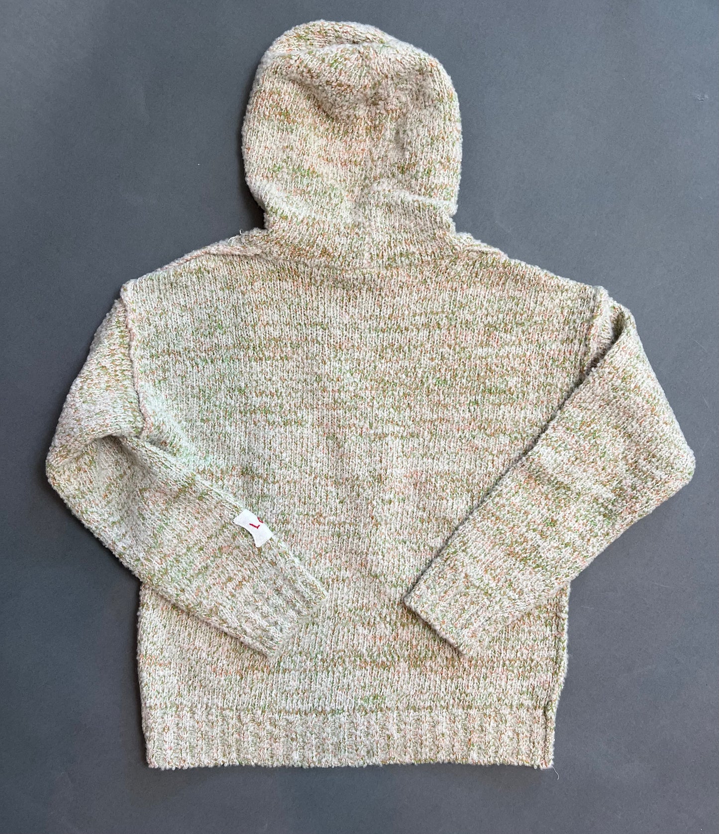 Longo - Woven Hoodie in Green & Orange