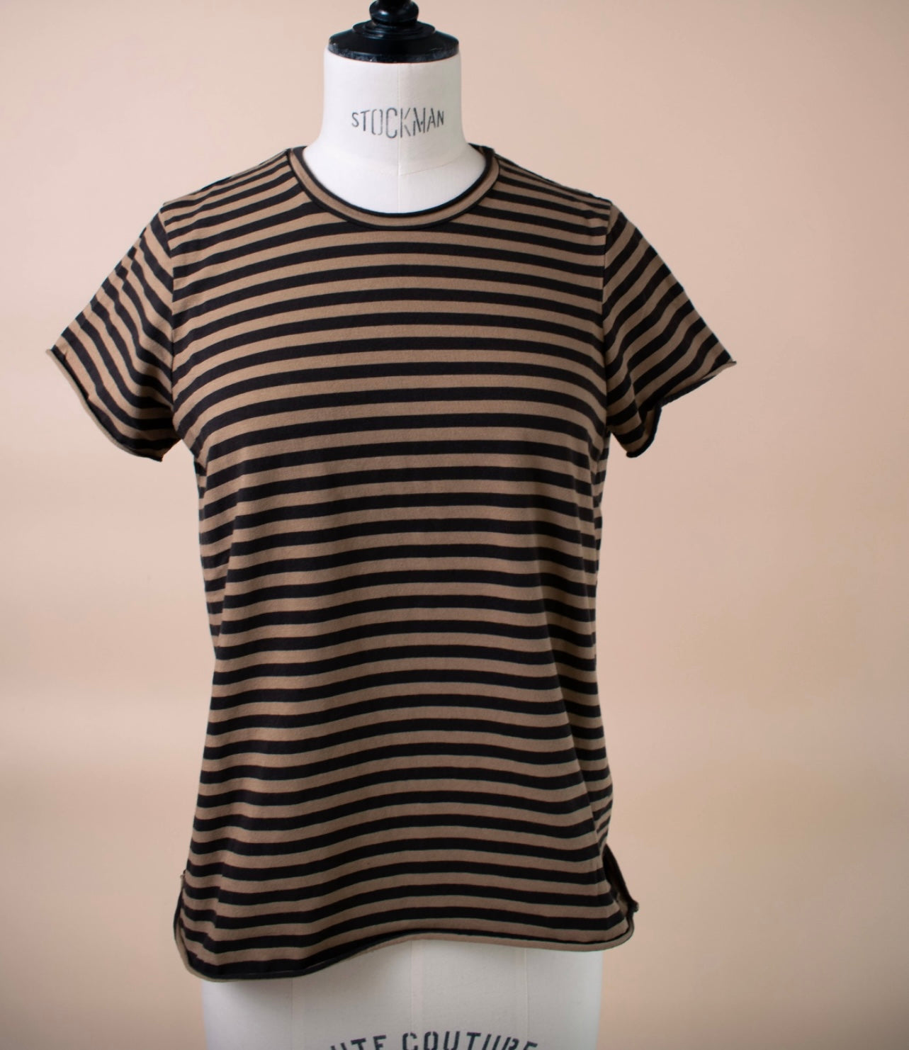 Labo Art- Striped Short Sleeve T in Kangaroo