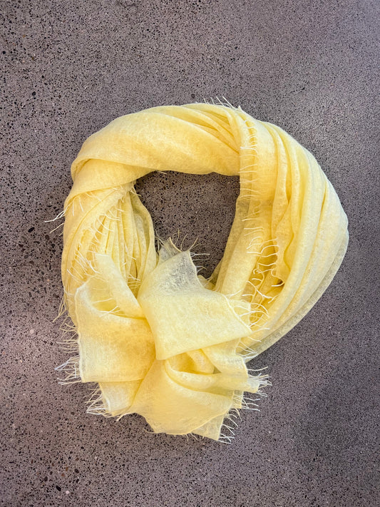 KAS - SALE Cashmere Gauze Wrap in Yellow 30"x75"