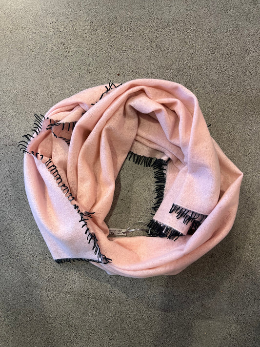 KAS- Solid Cashmere with Colored Fringe