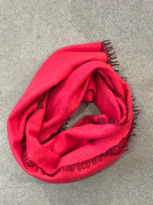 KAS - Solid Color Scarf with Contrasting Fringe