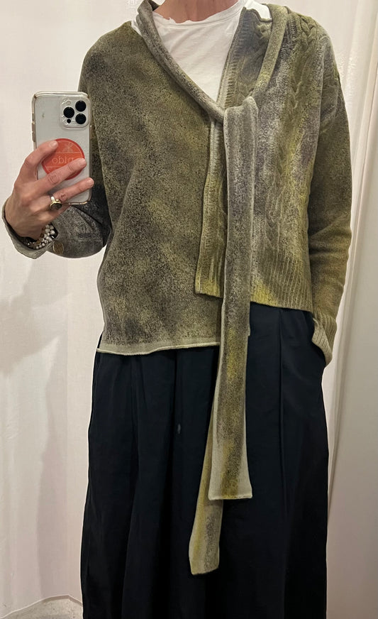 Pintorie - Shawl Style Cardigan in Green or Purple